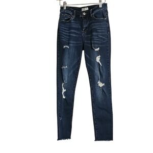 Skinny‎ Jeans Hammer Dark Denim Distressed Skinny Jeans Pants Size 7 EUC